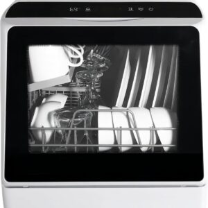 Mini lava-louças de mesa portátil com 5 programas, tanque de água embutido de 5 L