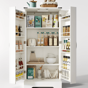 SUPER PROMOÇÃO- Armário de cozinha Premium com iluminação LED, 2 portas e prateleiras ajustáveis